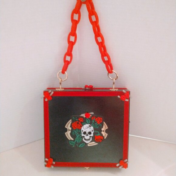 Suenos de Saundra Upcycled Collection, Black , AGANORSA Cigar Box, Purse - Picture 2 of 14